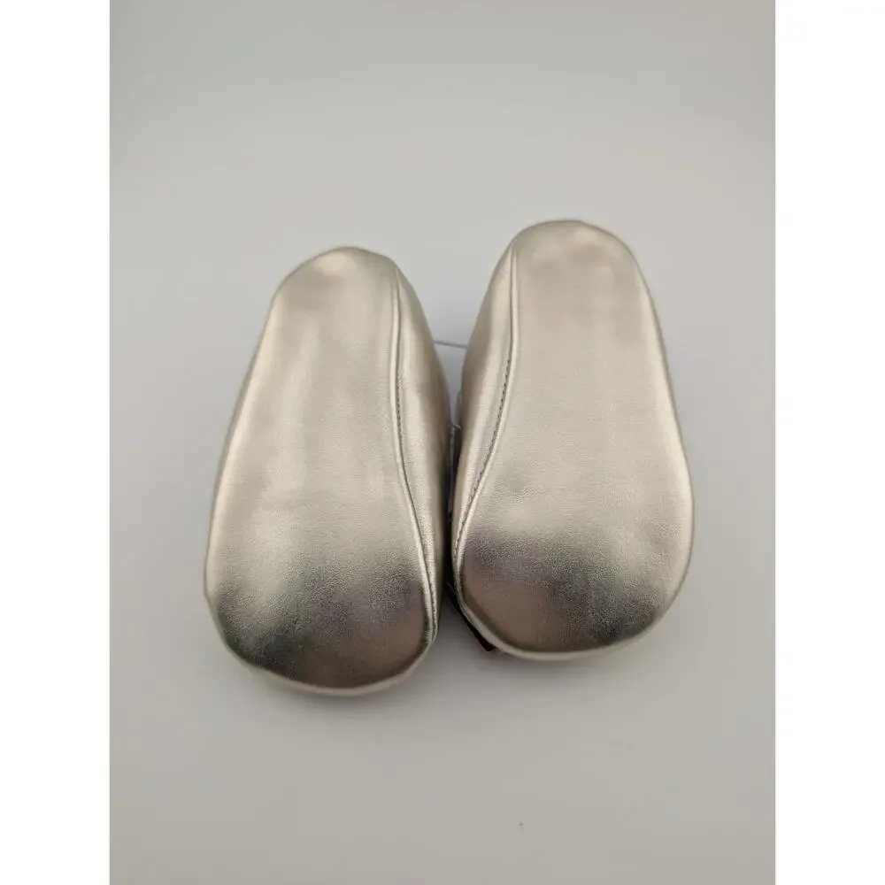 Gymboree 6-12m Gold Ballet Flats Bow Glittery Baby Girl Holiday Traditions